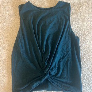 Lululemon Women Heathered Pima Cotton Front Twist Crescent Tank